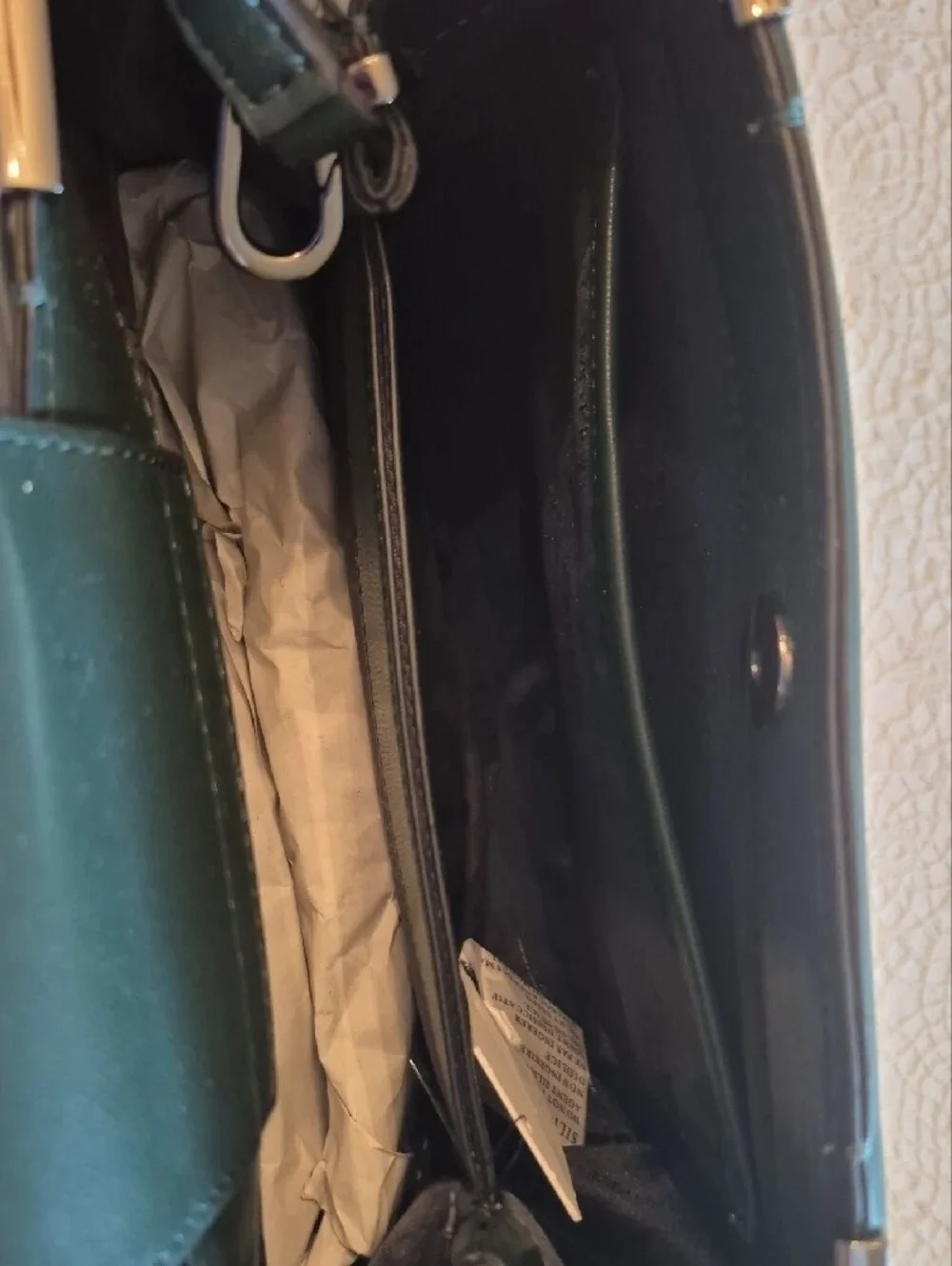 Calvin Klein Sleek Forest Green Leather Crossbody Bag - Picture 4 of 7